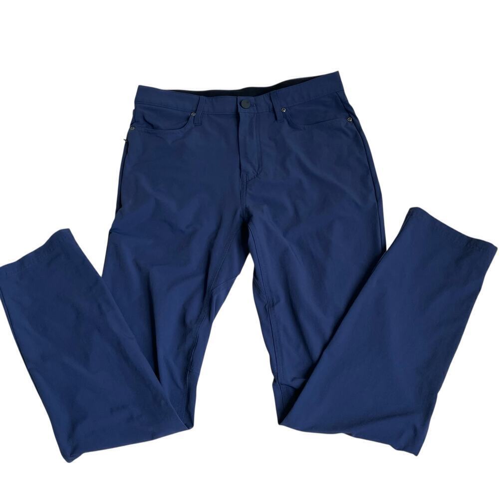 01.ALGO 30x34 Tech Commuter Performance  Pants Navy Zippered Pocket Lightweight